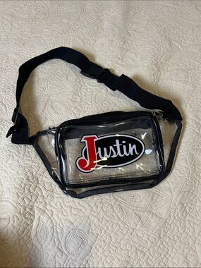 Justin Boots Clear Belt Bag with Black Trim